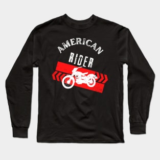 American Rider Motorcycle Vintage Biker Long Sleeve T-Shirt